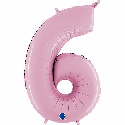 Číslice 6 pastelová růžová (66cm,26")