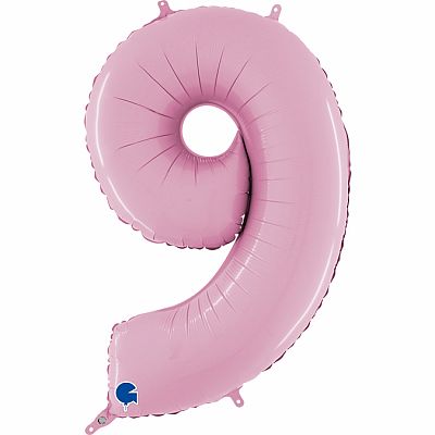 Číslice 9 pastelová růžová (66cm,26")