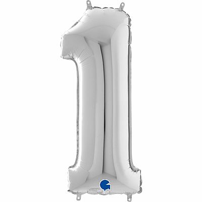 Číslice 1 stříbrná (66cm,26")