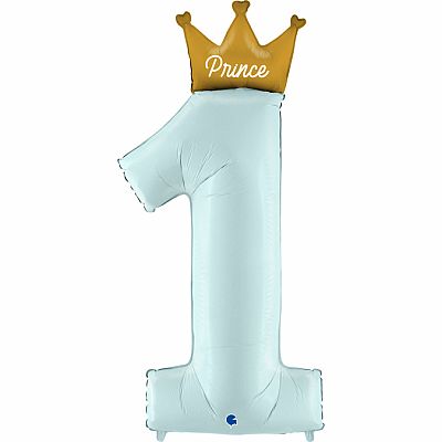 Fóliový balónek Číslice 1 Princ 102 cm