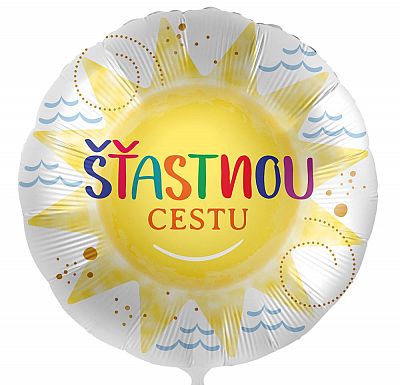 Fóliový balónek Šťastnou cestu CZ - 43cm