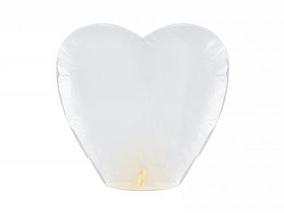 Lampion štěstí "bílé srdce"