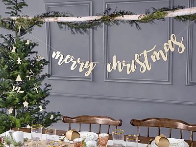 Dřevěný banner "Merry Christmas"