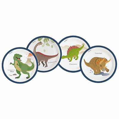 Papírové talířky Happy Dino 23 cm - 8 ks