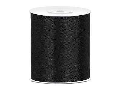 Saténová stuha černá 10 cm x 25 m