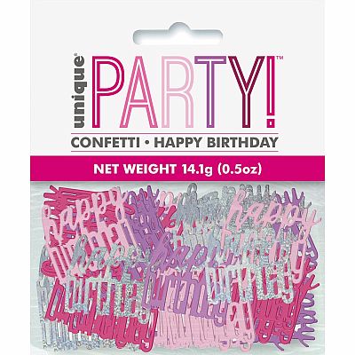 Konfety Glitz Happy Birthday růžové