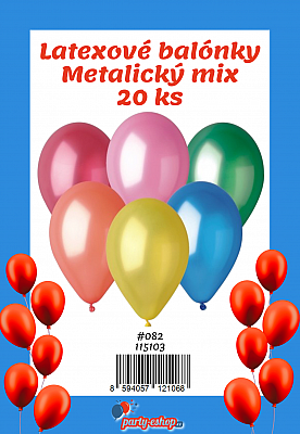 Latexové balonky - #082 Metalický mix 20 ks