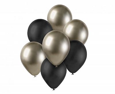 Balonkový buket Chrome Prosecco-černý - 7 ks