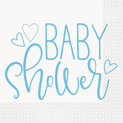 Papírové ubrousky Baby shower modré