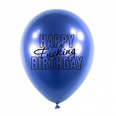 Latexové balonky - Happy Fuc..ng Birthday 5 ks - modré