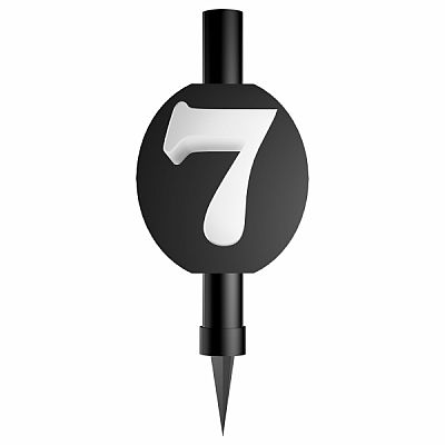 Fontána černá s číslicí 7