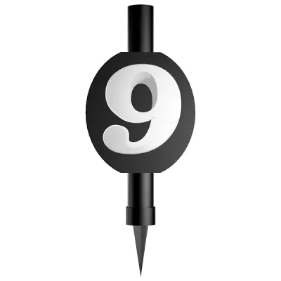 Fontána černá s číslicí 9
