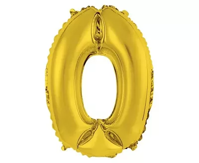 Foliová číslice 0 zlatá - 35 cm