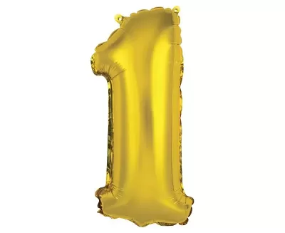 Foliová číslice 1 zlatá - 35 cm