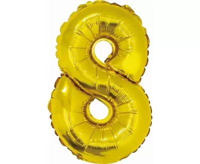 Foliová číslice 8 zlatá - 35 cm