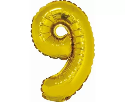 Foliová číslice 9 zlatá - 35 cm
