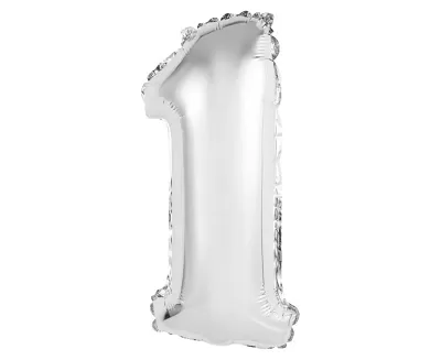 Foliová číslice 1 stříbrná - 35 cm