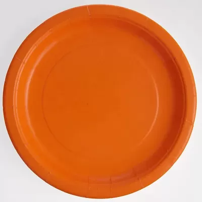 EKO Talířky papírové - oranžové 18cm 8ks