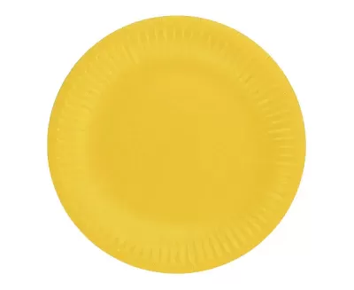 EKO Talířky papírové - žluté 18cm 6ks