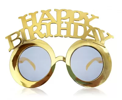 Plastové kulaté brýle Happy Birthday