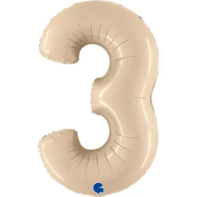 Fóliová číslice 3 krémová 102cm