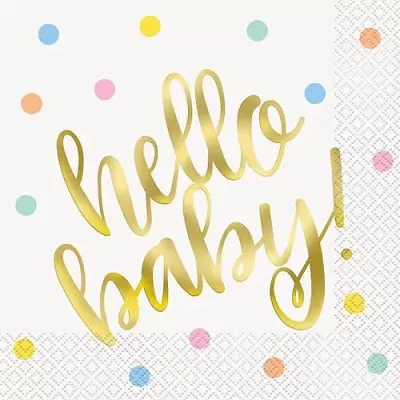 Papírové ubrousky "Hello baby" puntíky