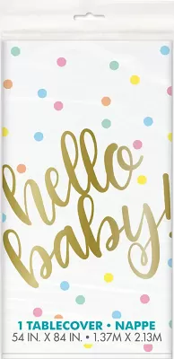 Plastový ubrus "Hello baby" puntíky