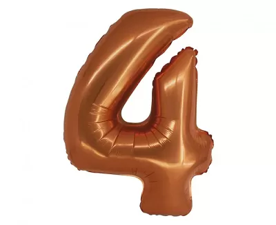 Foliová číslice - Měděná 4 - 76 cm