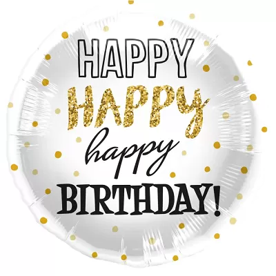 Foliový balonek třpytky - Happy Birthday 45 cm