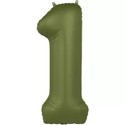 Foliová číslice - saténová olivová 1 - 86 cm