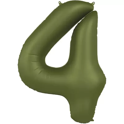 Foliová číslice - saténová olivová 4 - 86 cm