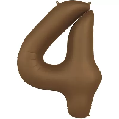 Foliová číslice - saténová hnědá 4 - 86 cm