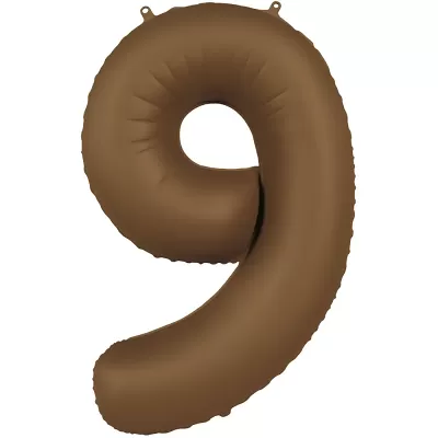 Foliová číslice - saténová hnědá 9 - 86 cm