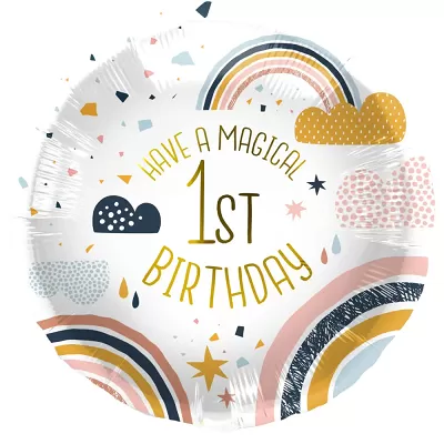 Foliový balonek Magical 1st birthday 45 cm