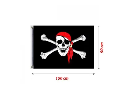 Pirátská vlajka 90 x 150 cm