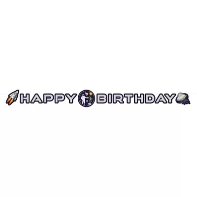 Narozeninový nápis Rocket Space - Happy Birthday