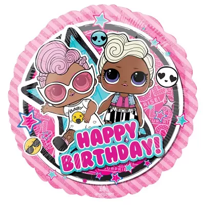 Foliový balonek LOL Surprise Glam -  Happy birthday 43 cm
