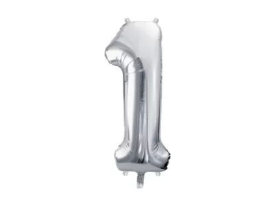 Foliová číslice - stříbrná 1 - 72 cm