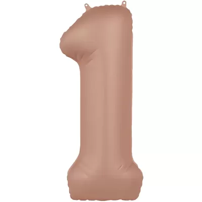 Foliová číslice - saténová starorůžová 1 - 86 cm