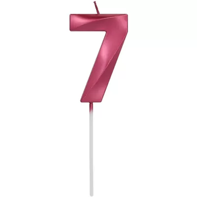 Dortová svíčka metalická vínová číslice 7