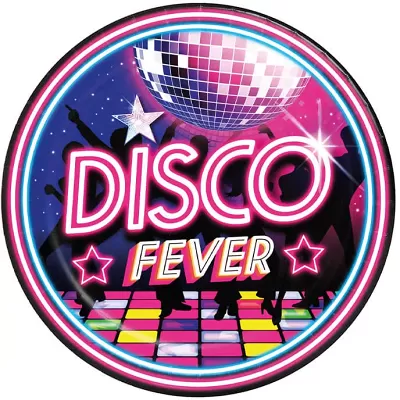 Papírové talíře Disco horečka 23cm - 6 ks