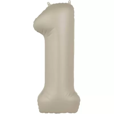Foliová číslice - saténová krémová 1 - 86 cm