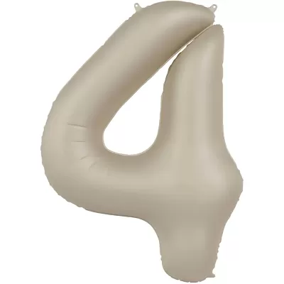 Foliová číslice - saténová krémová 4 - 86 cm