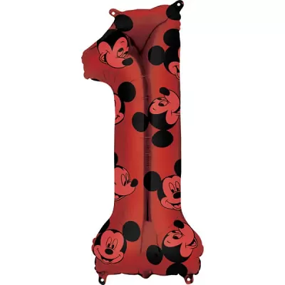 Foliová číslice 1 - Mickey Mouse 66cm