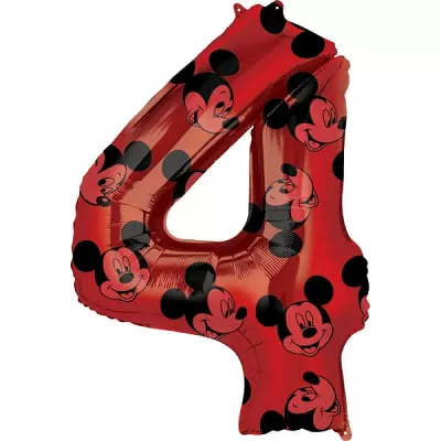 Foliová číslice 4 - Mickey Mouse 66cm