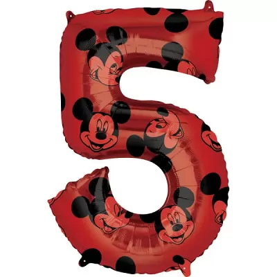 Foliová číslice 5 - Mickey Mouse 66cm