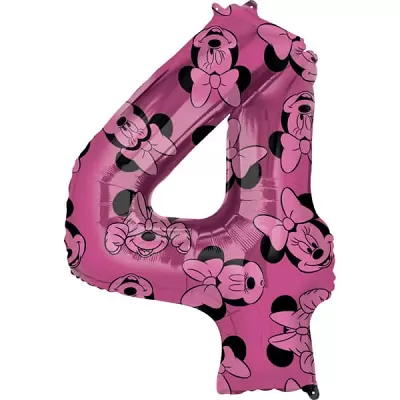 Foliová číslice 4 - Minnie Mouse 66cm