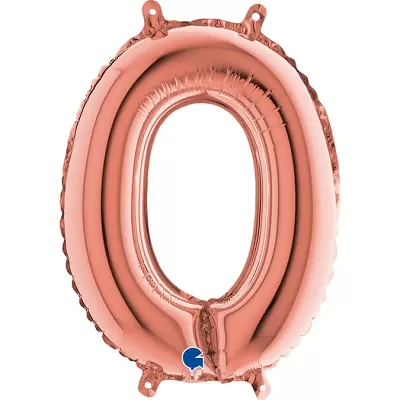 Foliová číslice 0 rosegold - 35 cm
