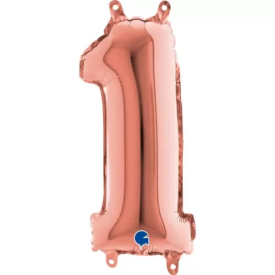Foliová číslice 1 rosegold - 35 cm
