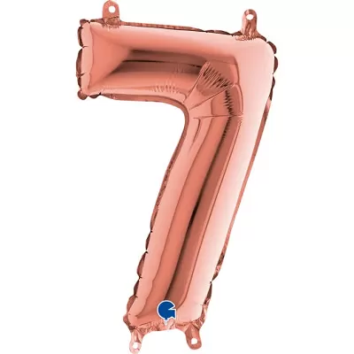 Foliová číslice 7 rosegold - 35 cm